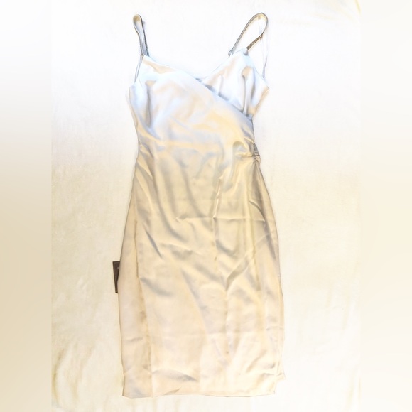 Women’s White Satin Dress | Medium | Le Chateau - Picture 1 of 7